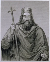 Clovis I (465-511) souverain mérovingien des Francs, gravé par G. Lewy